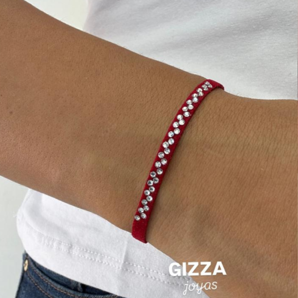 PULSERA DE PANA Y STRASS SW PEGADOS