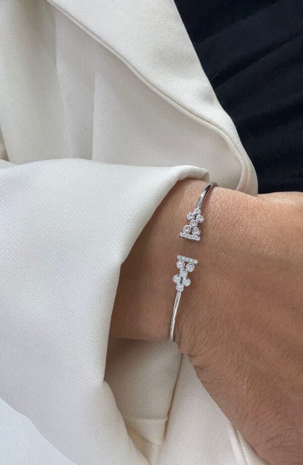 PULSERA DE PLATA RODINADA ITALIANA CON CUBICS ENGARZAADOS