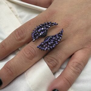 ANILLO de plata rodinda en negro diseño ALAS
