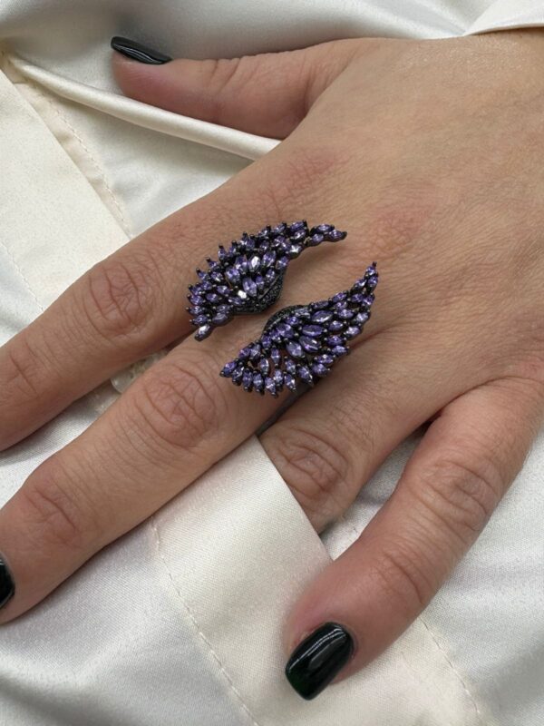 ANILLO de plata rodinda en negro diseño ALAS