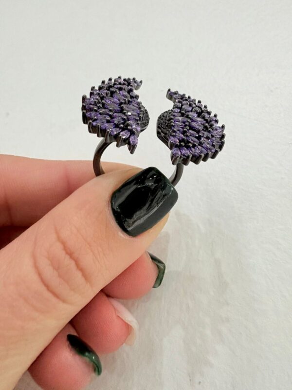 ANILLO de plata rodinda en negro diseño ALAS - Image 3