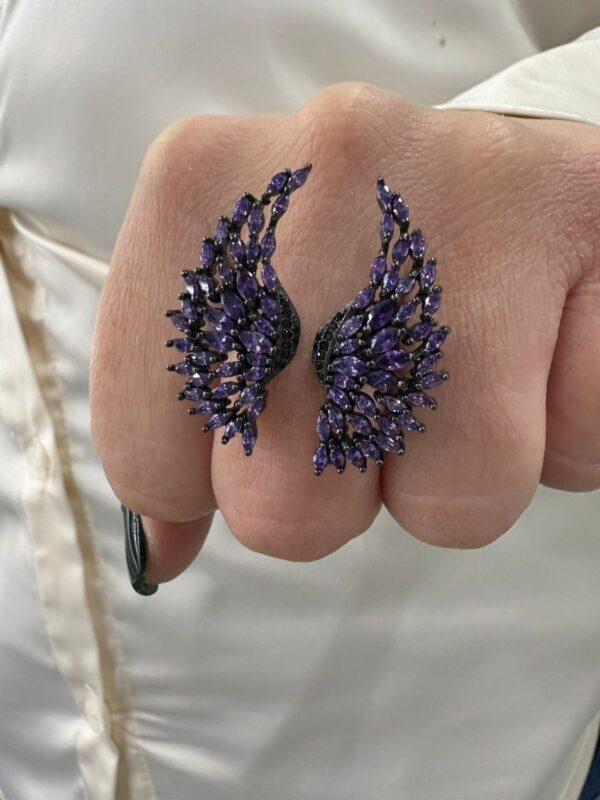 ANILLO de plata rodinda en negro diseño ALAS - Image 5