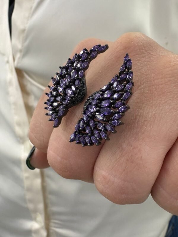 ANILLO de plata rodinda en negro diseño ALAS - Image 6