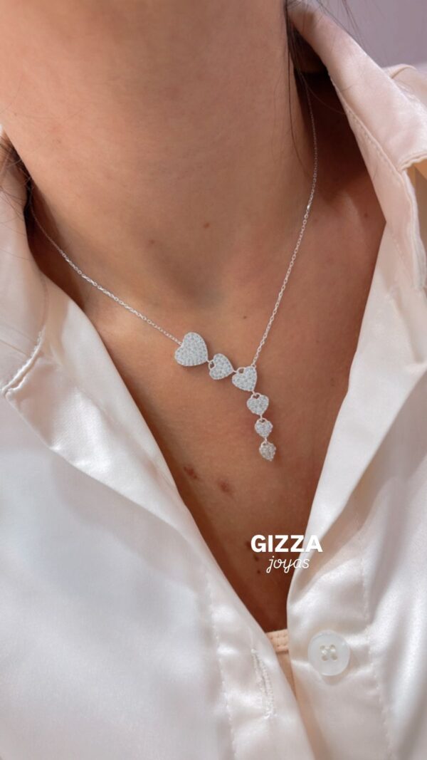CORBATERO DE PLATA RODINADA MODELO CORAZONES