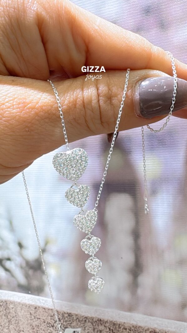 CORBATERO DE PLATA RODINADA MODELO CORAZONES - Image 3