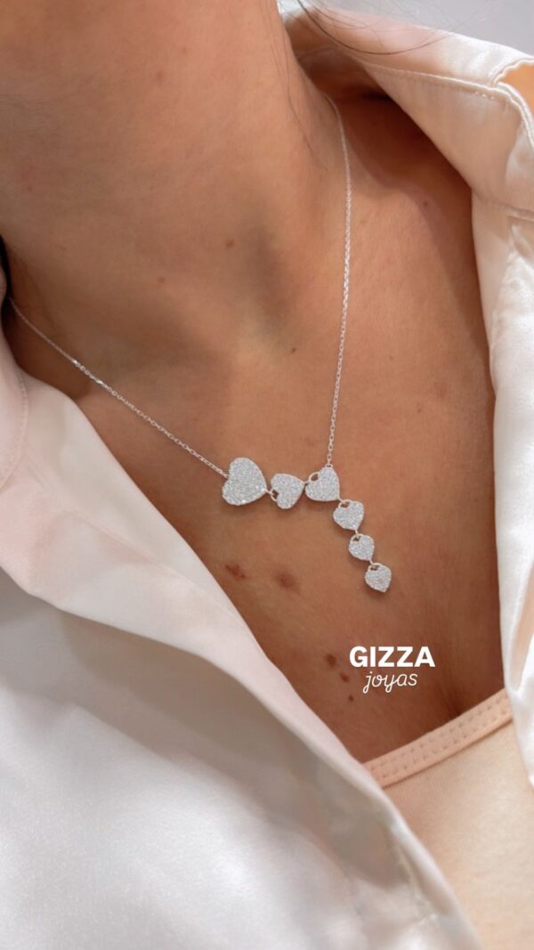 CORBATERO DE PLATA RODINADA MODELO CORAZONES - Image 4