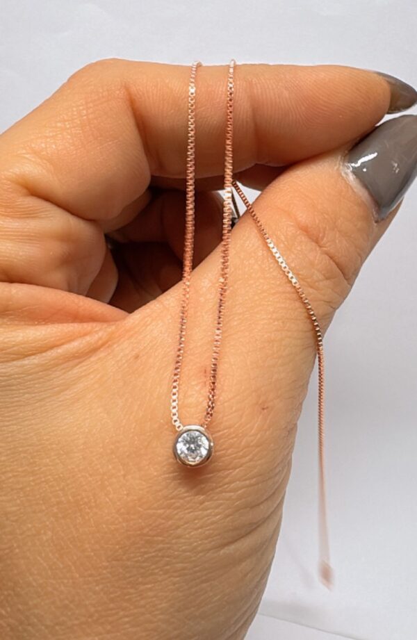 CONJUNTO DE PLATA RODINADA ROSE MODELO SUSANO 5MM - Image 2