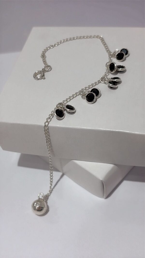 PULSERA DE PLATA MODELO CON CUBIC`S NEGROS - Image 2
