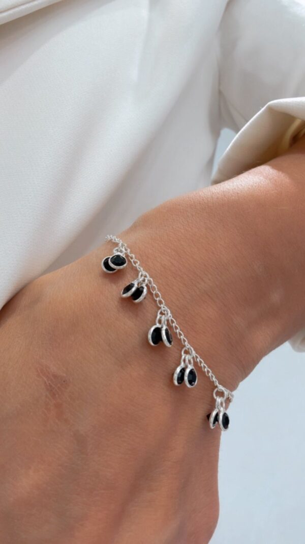 PULSERA DE PLATA MODELO CON CUBIC`S NEGROS - Image 4