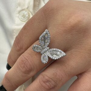 ANILLO de plata rodinada diseño "MARIPOSA" nº15