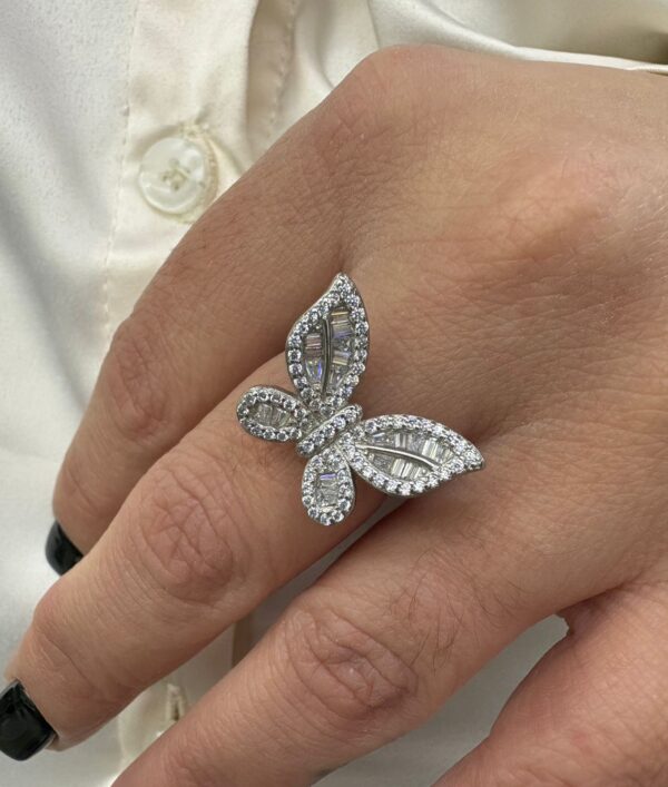 ANILLO de plata rodinada diseño "MARIPOSA" nº15