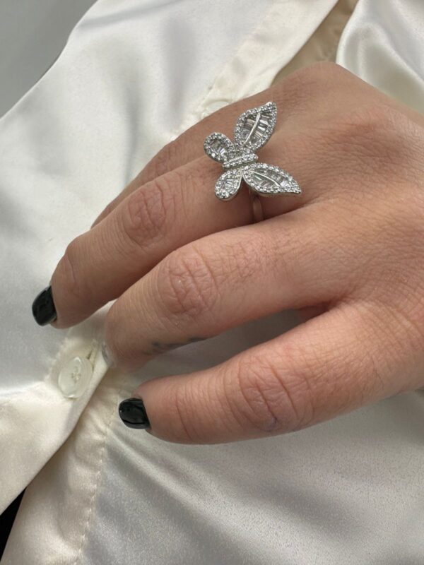 ANILLO de plata rodinada diseño "MARIPOSA" nº15 - Image 2