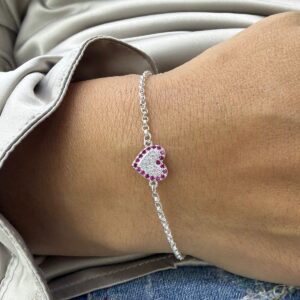 PULSERA DE PLATA con centro CORAZÓN