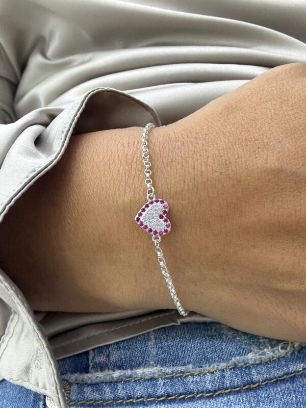 PULSERA DE PLATA con centro CORAZÓN