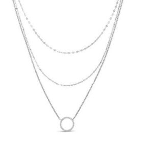 GARGANTILLA DE PLATA RODIANDA MODELO TRIPLE