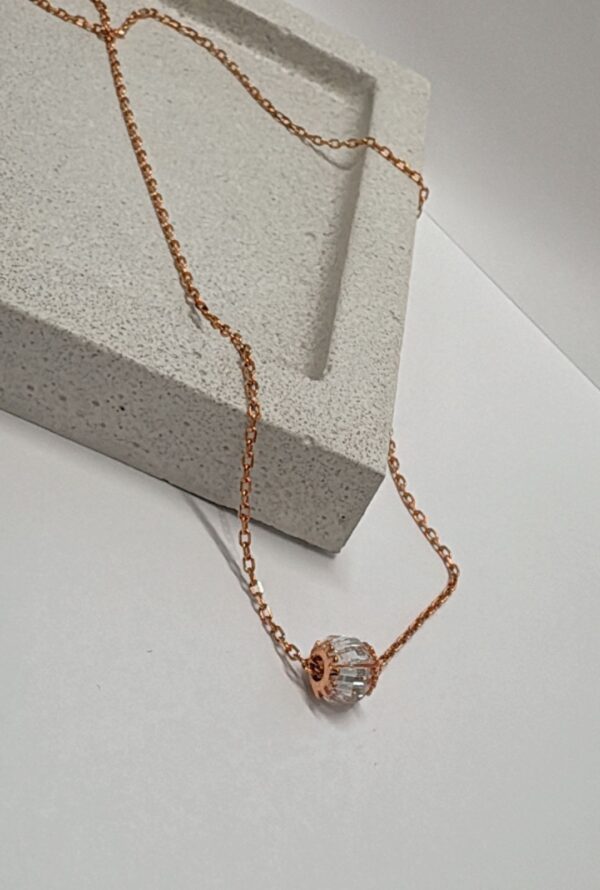 GARGANTILLA MODELO "DONNA" DE PLATA RODINADA EN ROSE - Image 2