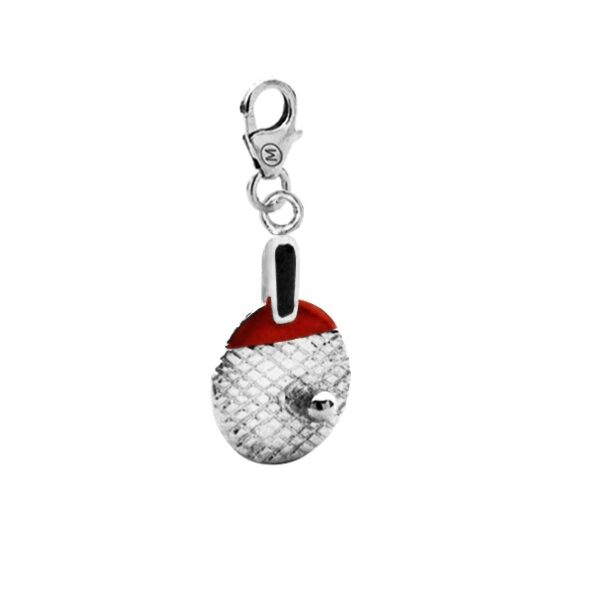 DIJE DE PLATA RODINADA LINEA MONONA Paleta Ping Pong