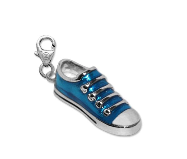 DIJE DE PLATA LINEA MONONA MODELO ZAPATILLA AZUL