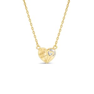 CONJUNTO DE PLATA RODIANDA EN DORADO "Corazón"