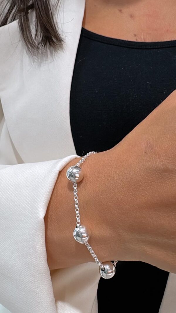 PULSERA DE PLATA CON ESFERAS INTERCALADAS