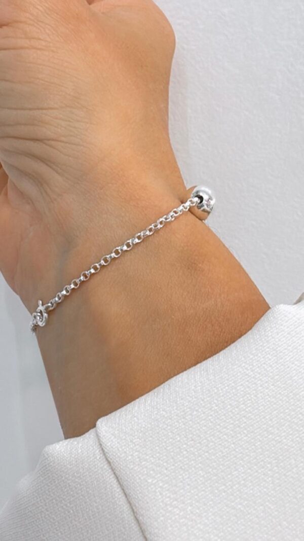 PULSERA DE PLATA CON ESFERAS INTERCALADAS - Image 2