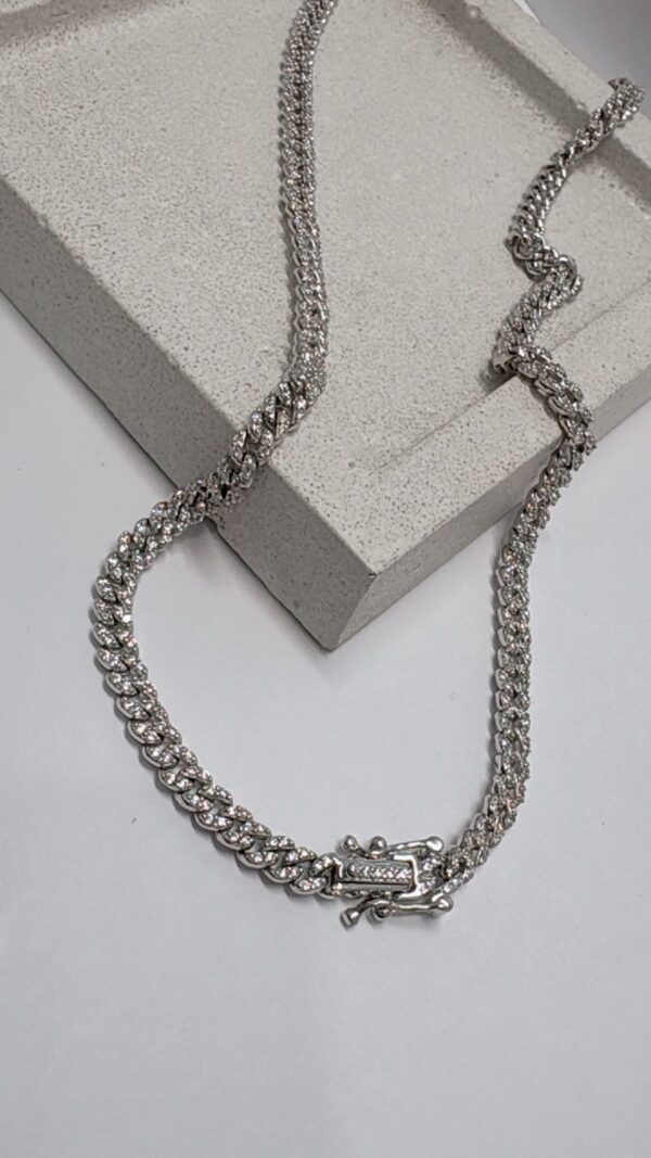 GARGANTILLA DE PLATA RODINDA ITALY MODELO GROUMET CON MICROPAVE - Image 2