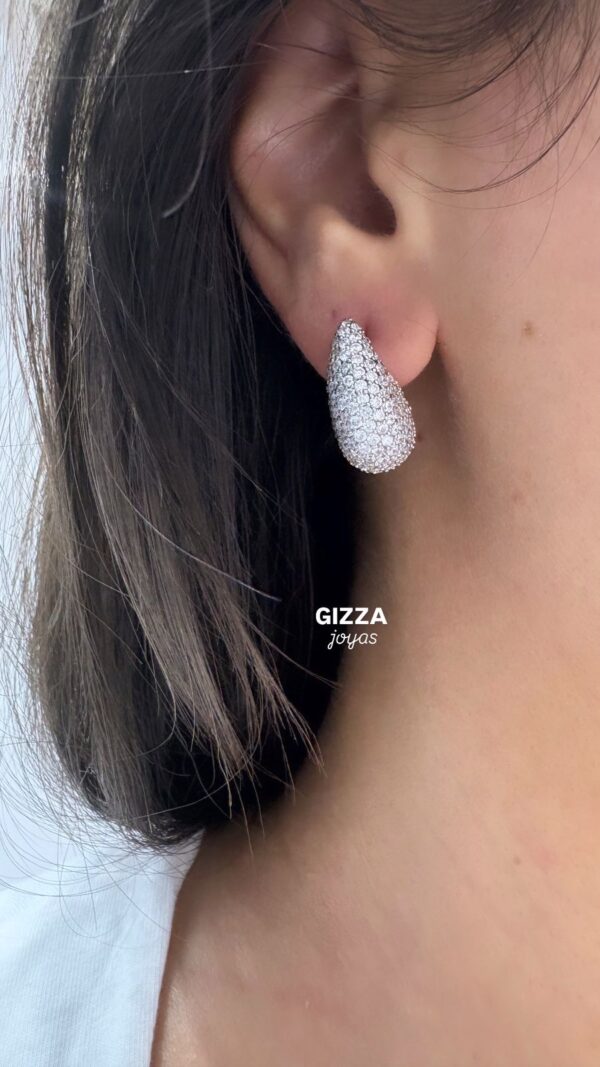 AROS DE PLATA RODIANDA modelo GOTA MEDIANA