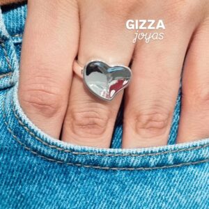 ANILLO de acero blanco modelo "CORAZON"