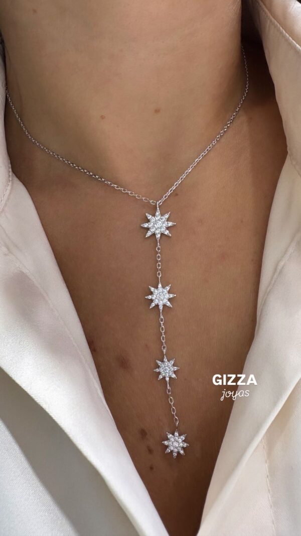 CORBATERO DE PLATA RODINADA MODELO ESTRELLAS