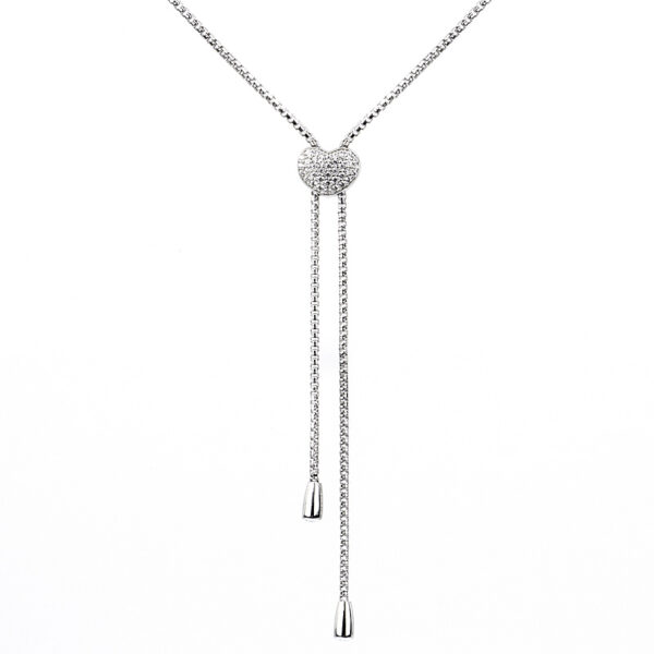 CORBATERO DE PLATA RODIANDA CORAZÓN PAVEE REGULABLE