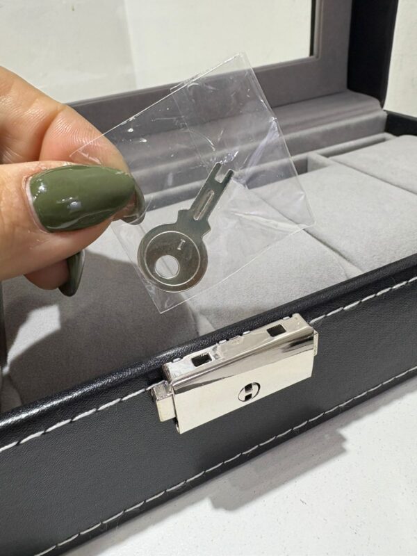 ESTUCHE PARA RELOJES CON TAPA DE VIDRIO PARA 6 UNIDADES - Image 4