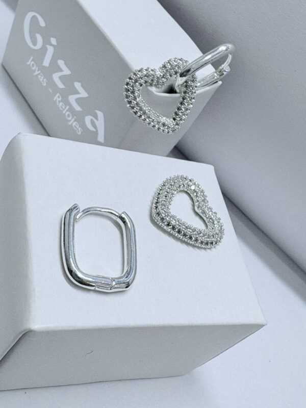AROS DE ACERO BLANCO CUBANOS CON CORAZÓN - Image 3