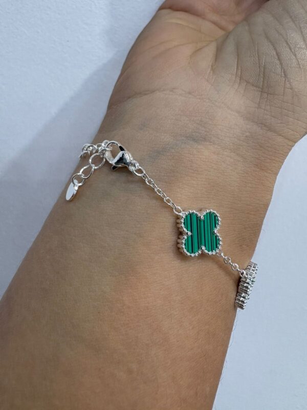 PULSERA DE ACERO BLANCO TREBOL - Image 2