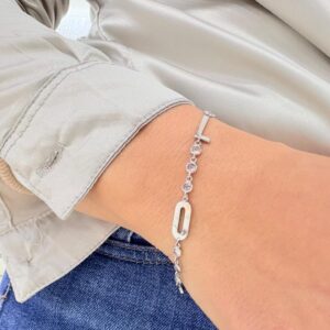 PULSERA de plata rodinada modelo "love"