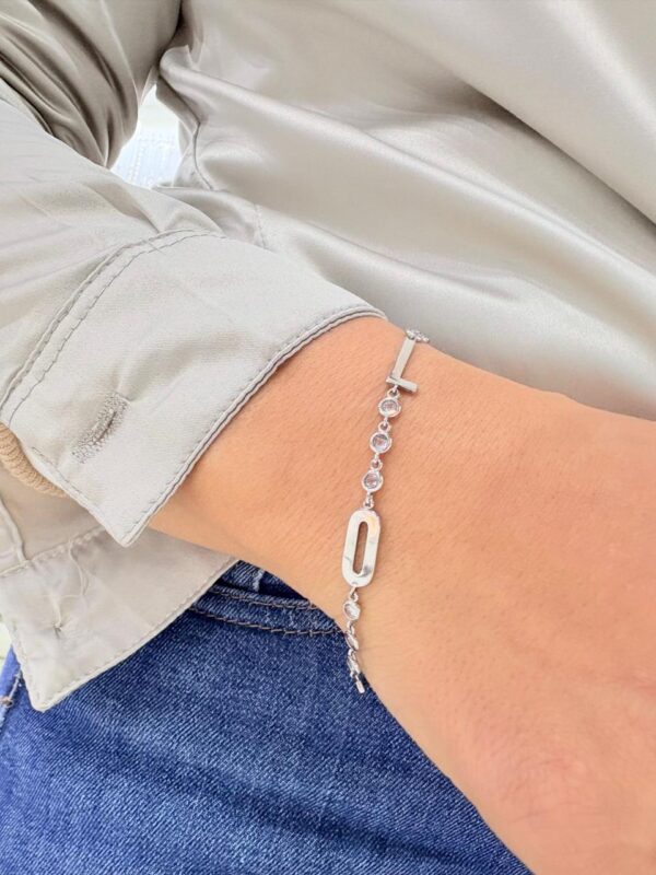 PULSERA de plata rodinada modelo "love"