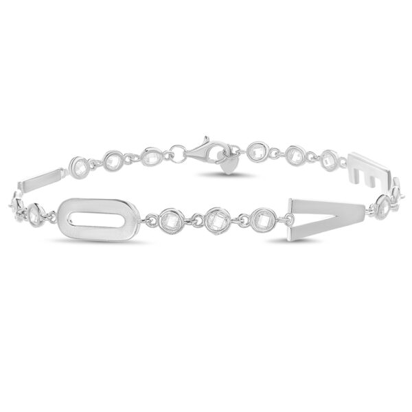PULSERA de plata rodinada modelo "love" - Image 4