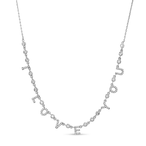 GARGANTILLA de plata rodinada con piedras diselo "I LOVE YOU" - Image 2