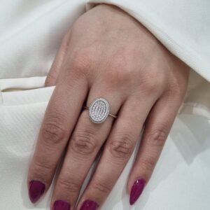 ANILLO de plata rodinada con piedras n18