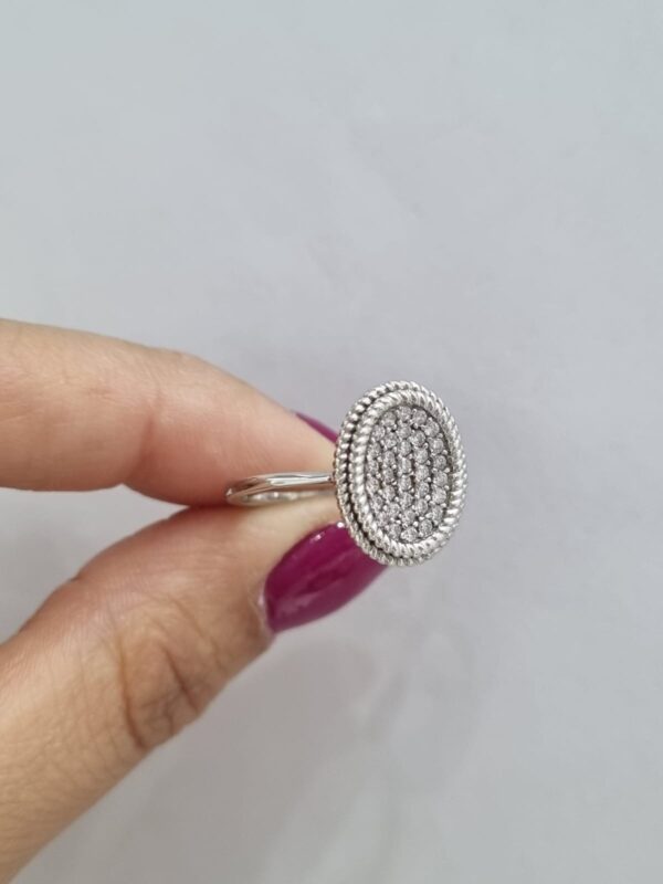 ANILLO de plata rodinada con piedras n18 - Image 3