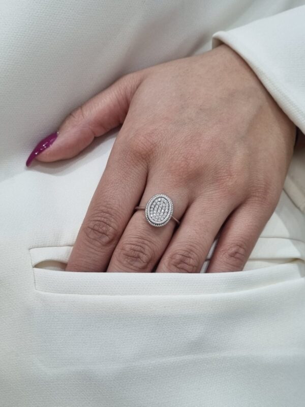 ANILLO de plata rodinada con piedras n18 - Image 6
