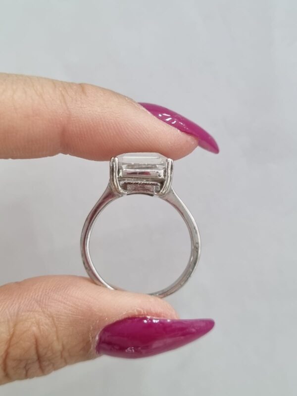 ANILLO de plata rodinada y piedras rectangular, n18 - Image 3