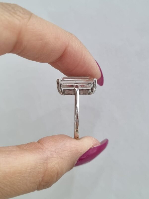 ANILLO de plata rodinada y piedras rectangular, n18 - Image 6