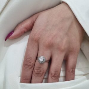 ANILLO de platra rodinada modelo piedra elevada n16