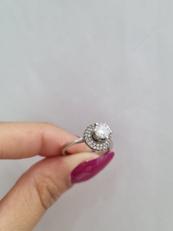 ANILLO de platra rodinada modelo piedra elevada n16 - Image 4
