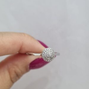 ANILLO de plata rodinada media esfera n19