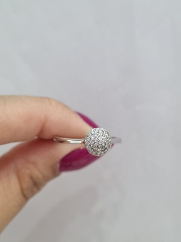 ANILLO de plata rodinada media esfera n19