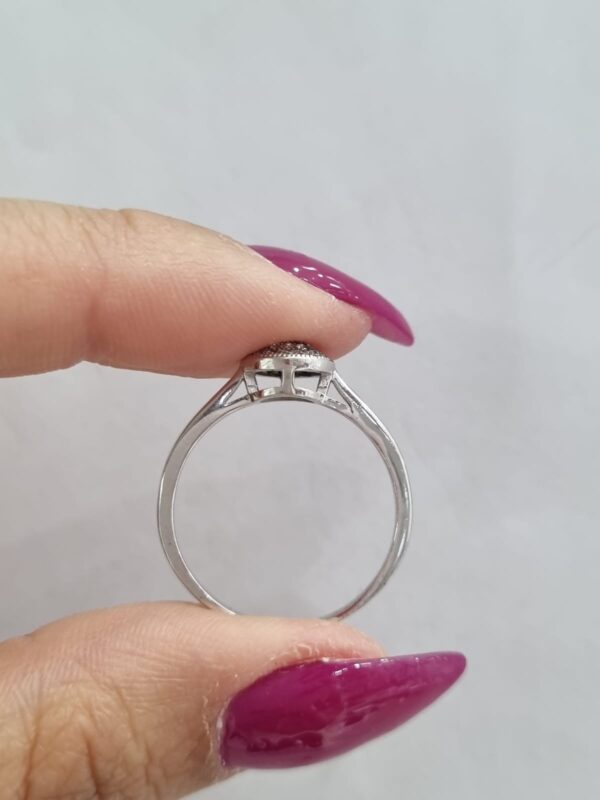 ANILLO de plata rodinada media esfera n19 - Image 4
