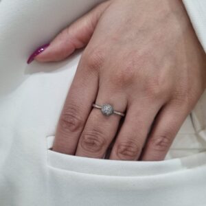 ANILLO plata rodinada modelo media esfera n19
