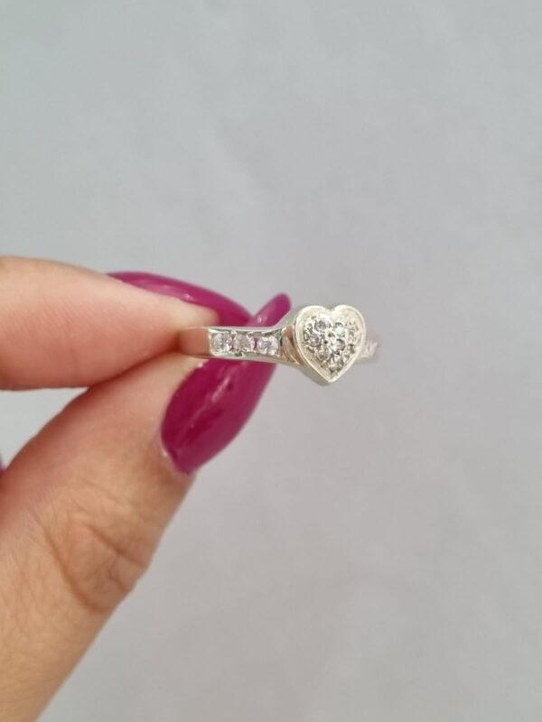 ANILLO de plata rodinada modelo CORAZON n16 - Image 5