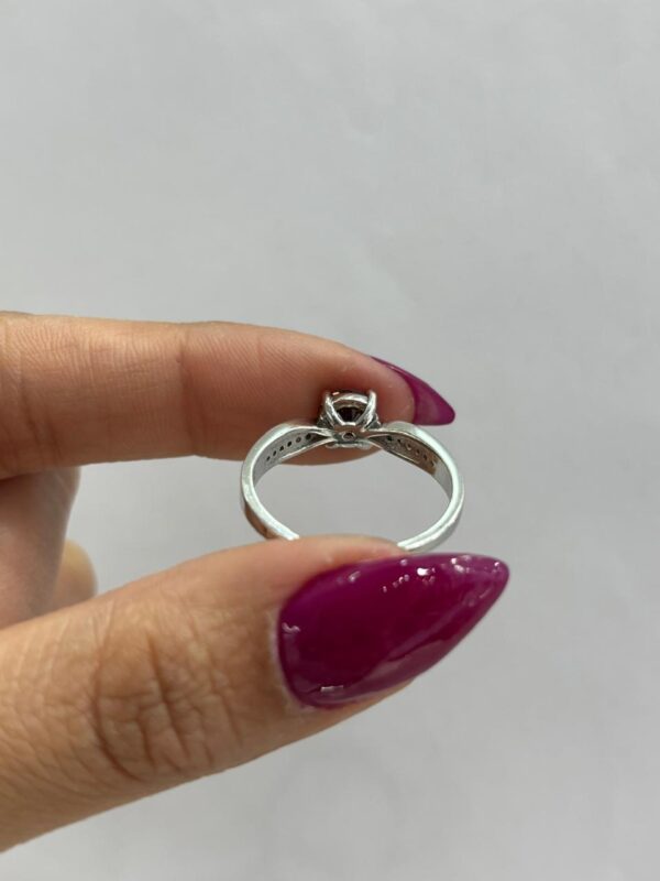ANILLO de plata rodinada con piedra marron n21 - Image 2